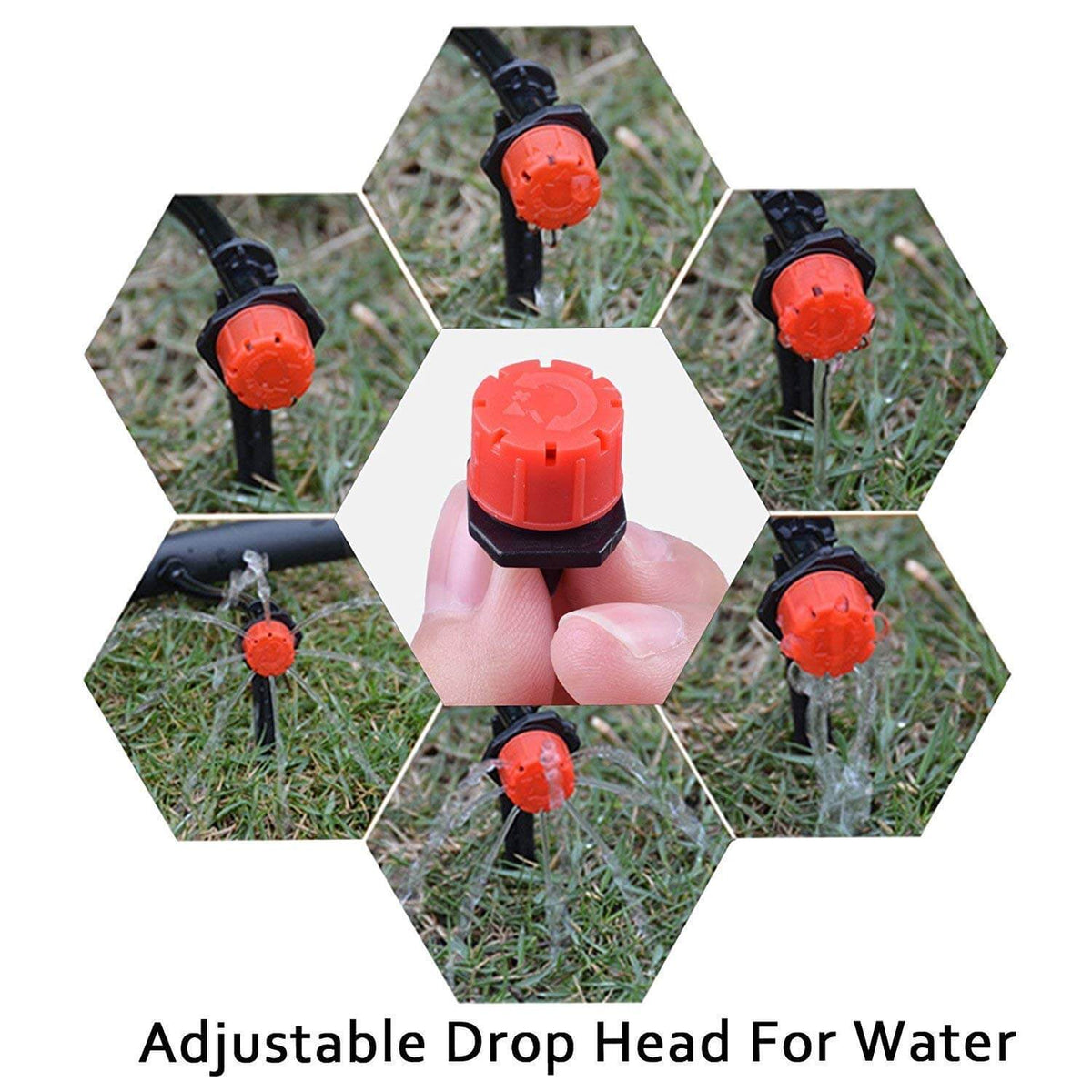 Automatic drip irrigation system with adjustable sprinklers and optional timer