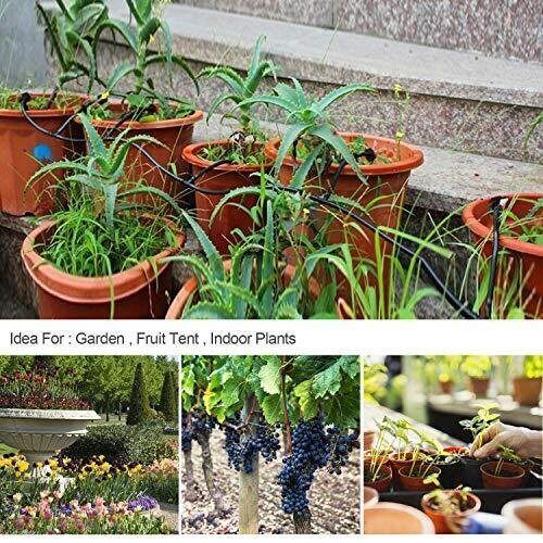Automatic drip irrigation system with adjustable sprinklers and optional timer