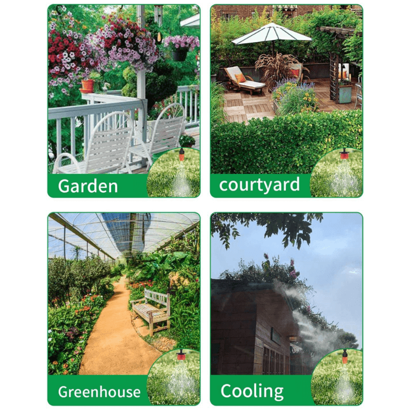 Automatic drip irrigation system with adjustable sprinklers and optional timer