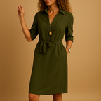 Women's dress with modern flattering fit, versatile style for work and evening