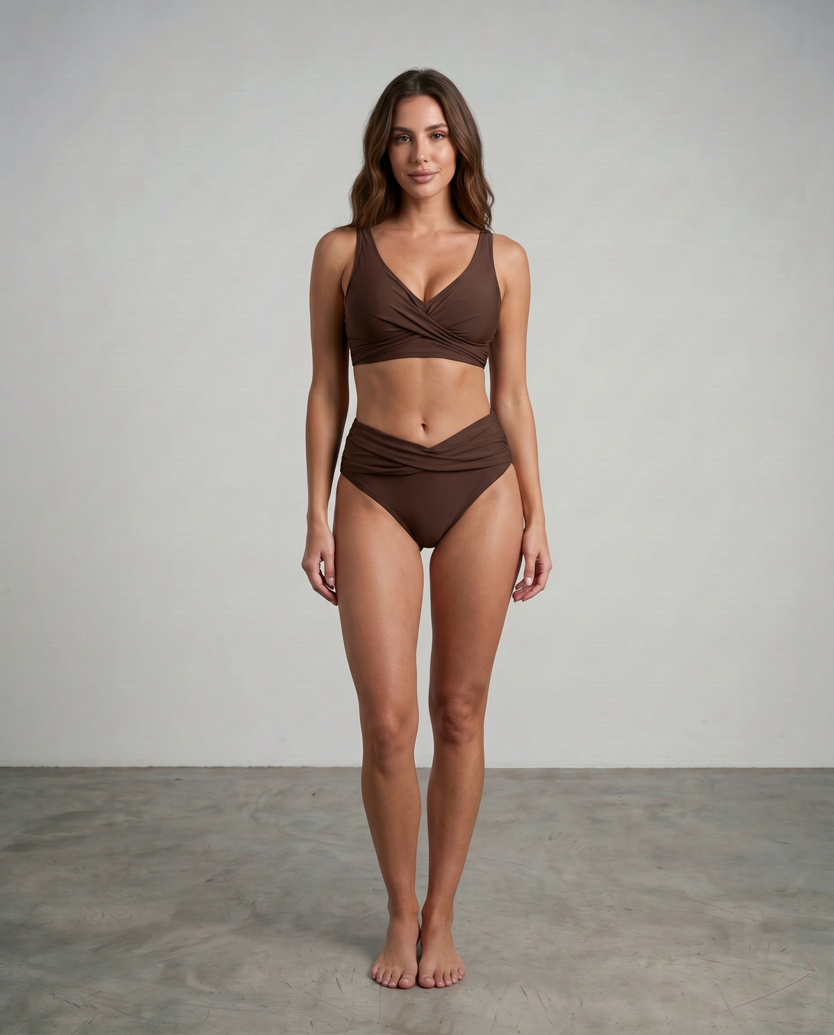 High Waist Bikini Set | Women Wrap Bikini Stretch Soft Integrated Cups