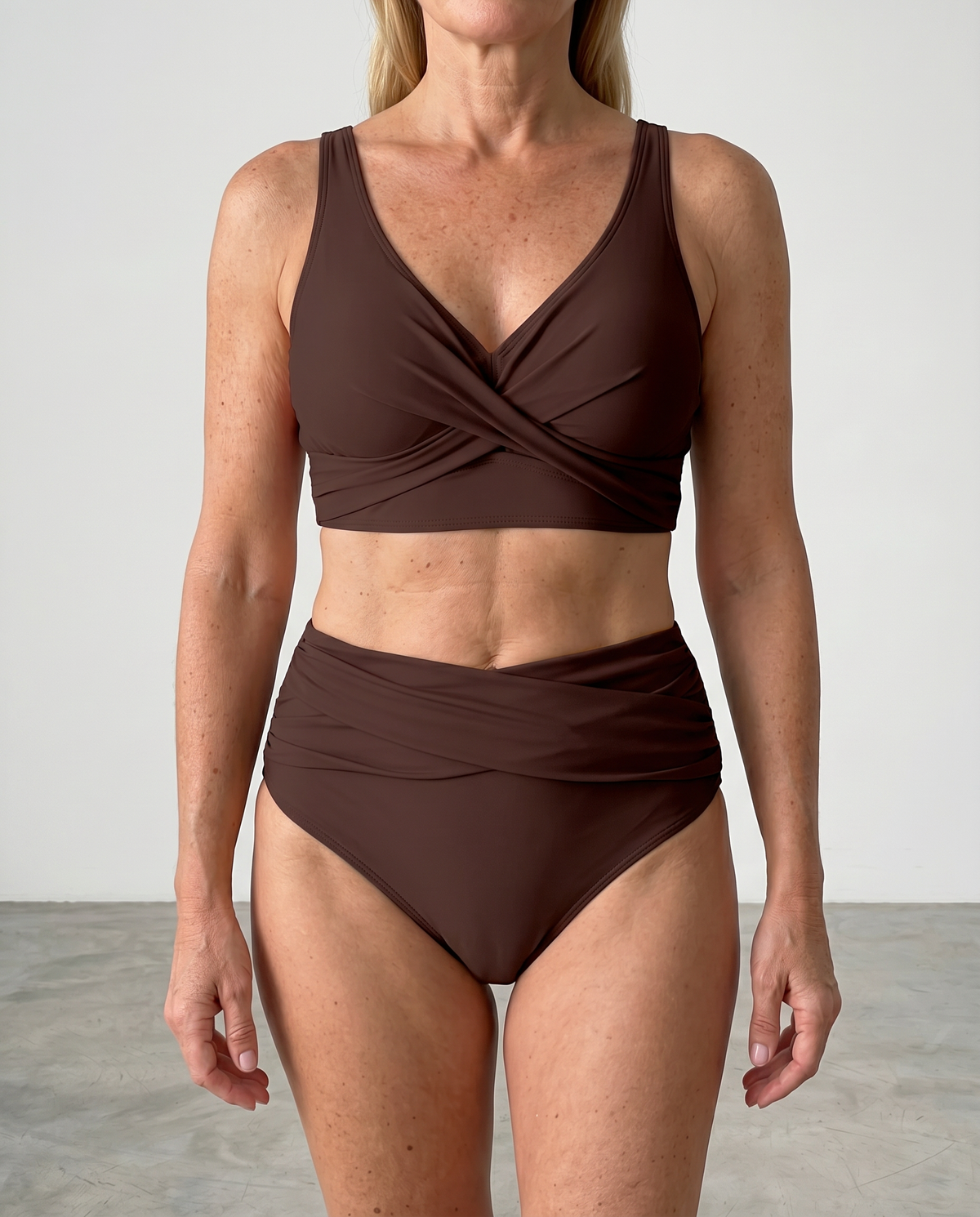 High Waist Bikini Set | Women Wrap Bikini Stretch Soft Integrated Cups