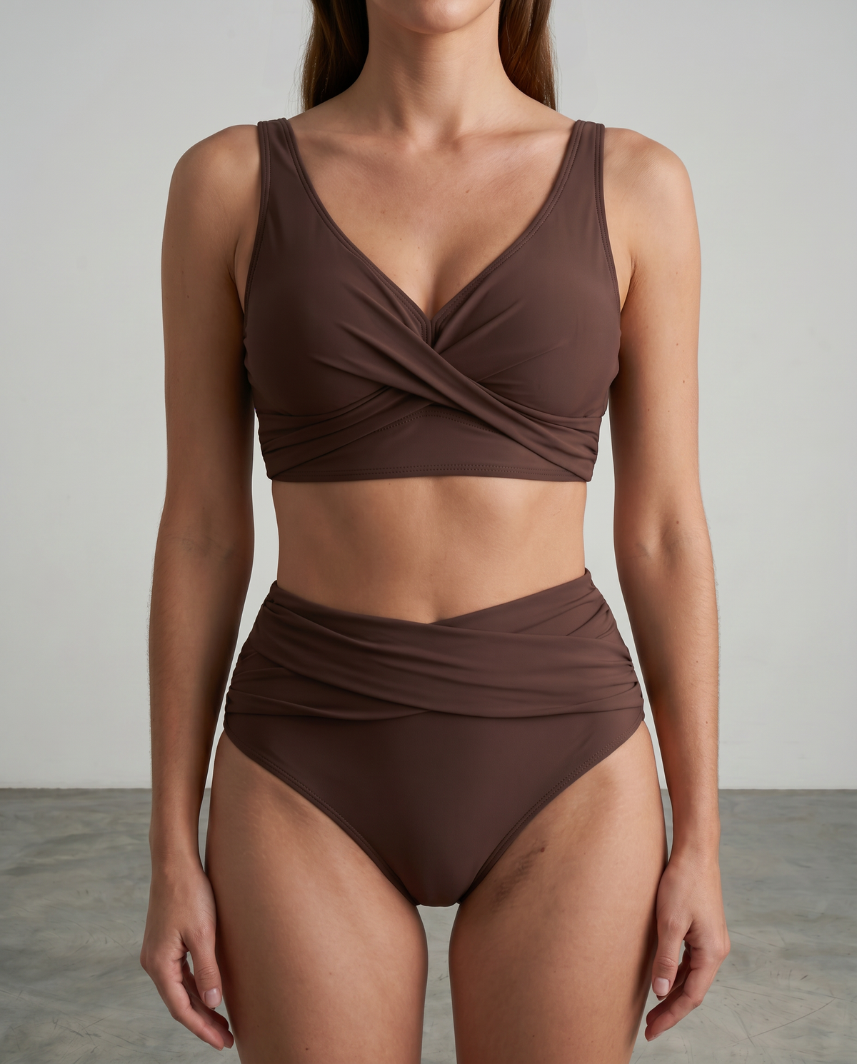 High Waist Bikini Set | Women Wrap Bikini Stretch Soft Integrated Cups
