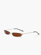 Women's rimless sunglasses minimalist UV protection slim metal temples