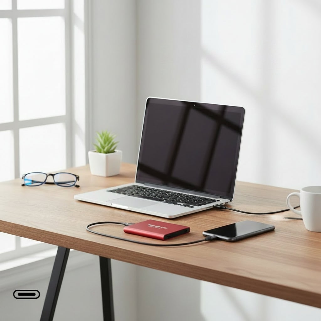 External SSD portable USB-C storage drive 540 MB/s aluminum casing