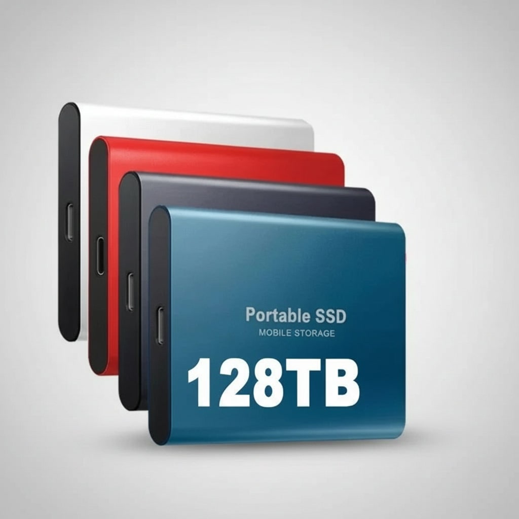 Portable SSD external USB storage drive aluminum casing 540MB/s in black blue red