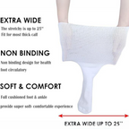 Lymphedema & diabetes socks extra wide non-binding white calf length one size