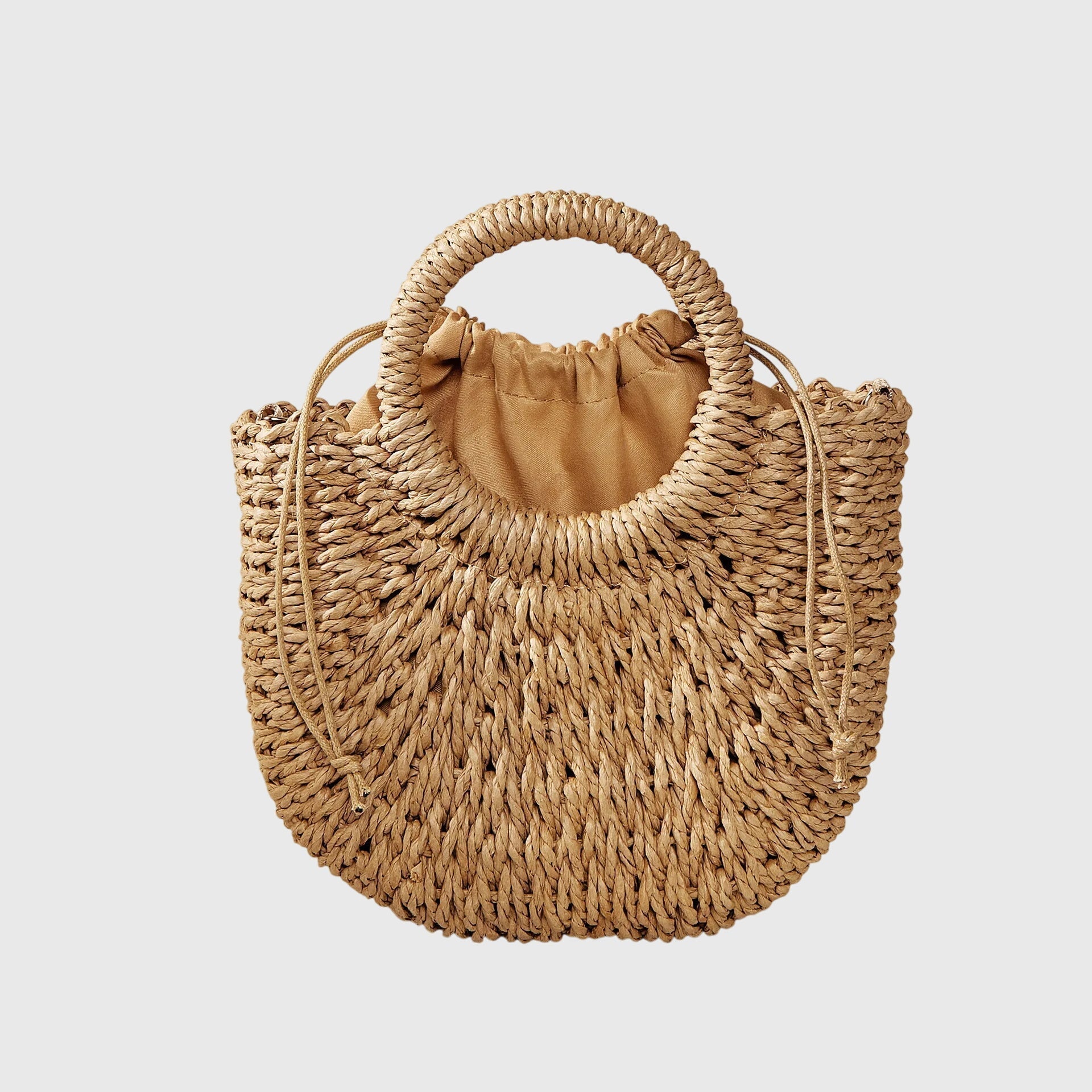 Women handbag natural style rounded silhouette lightweight casual bag