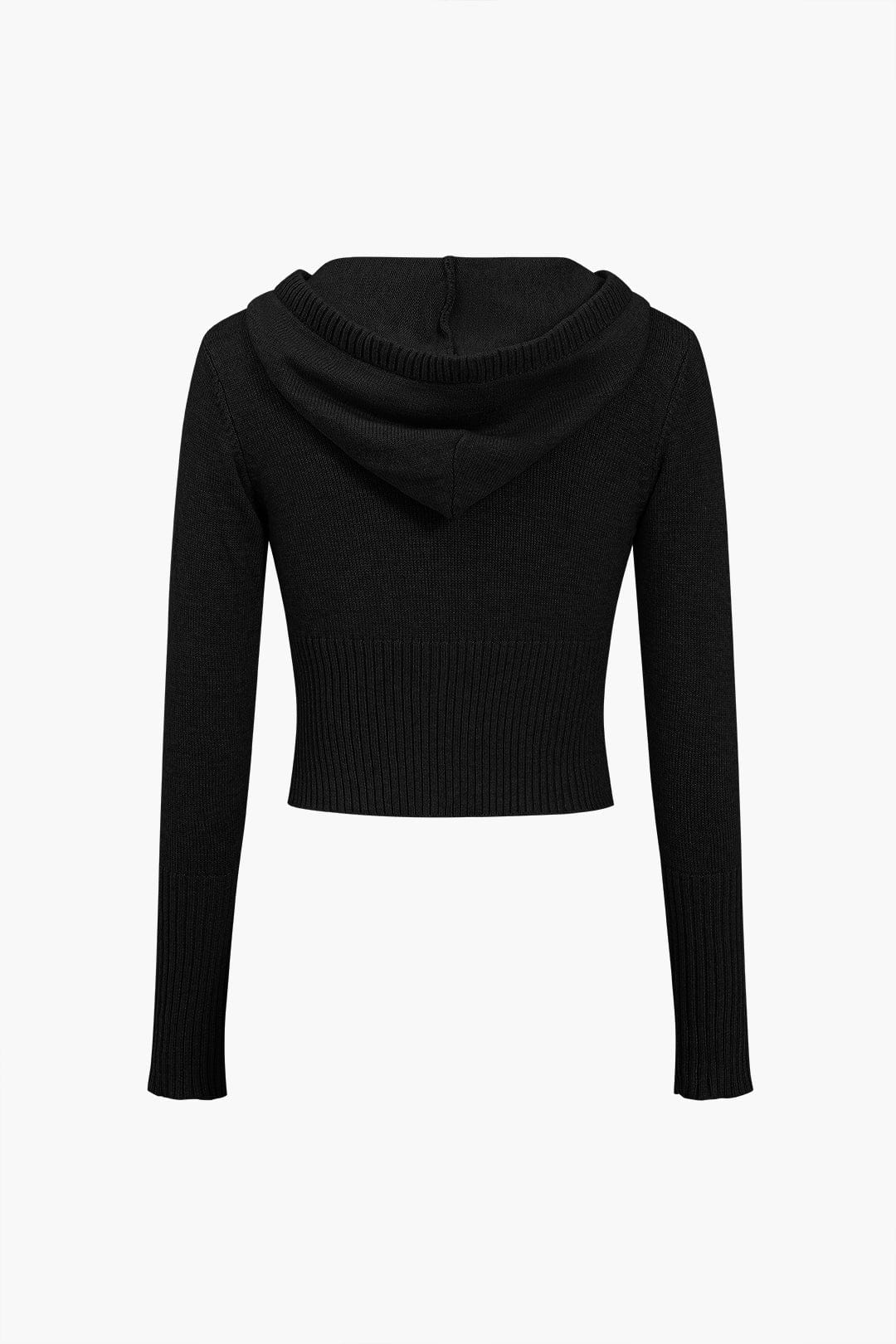 Women 2 piece knit hoodie and flared pants set with side buckle detail