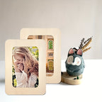 Wooden DIY photo frames set of 10, 15.24 cm light beige contemporary vertical frames