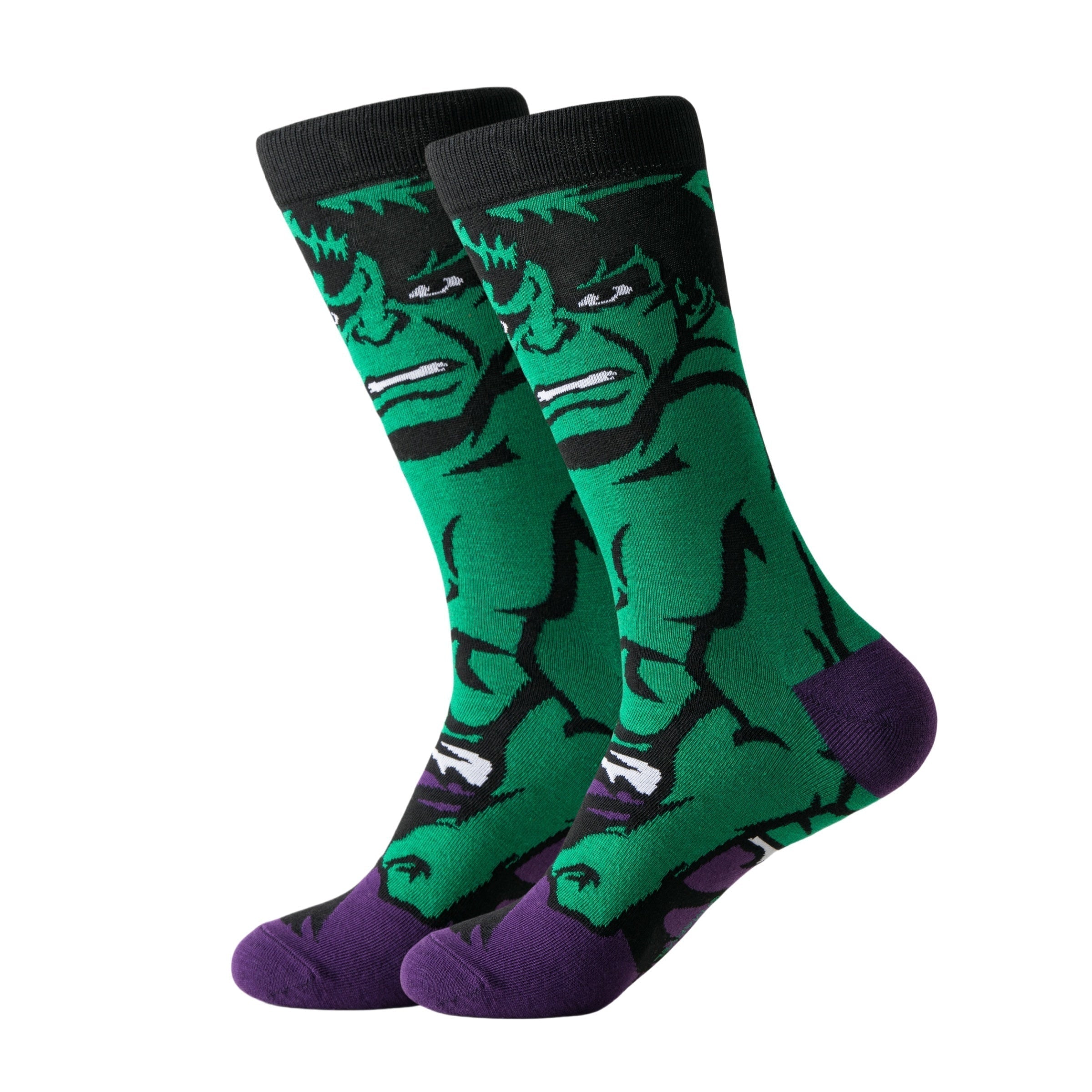 Cartoon socks set with superhero and animated character designs, ankle length