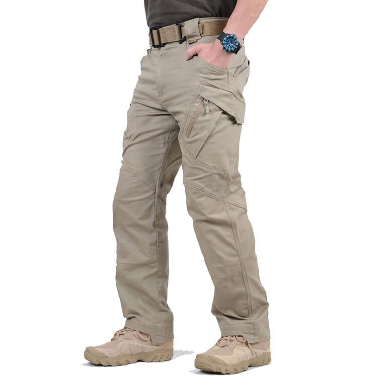 Men's tactical cargo pants for hiking, multi-pocket durable outdoor trousers
