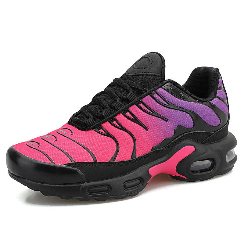 Air cushion running shoes lightweight breathable mesh slip-on lace-up
