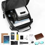 Anti-theft water-resistant backpack with USB charging port fits laptops up to 15.6 inches