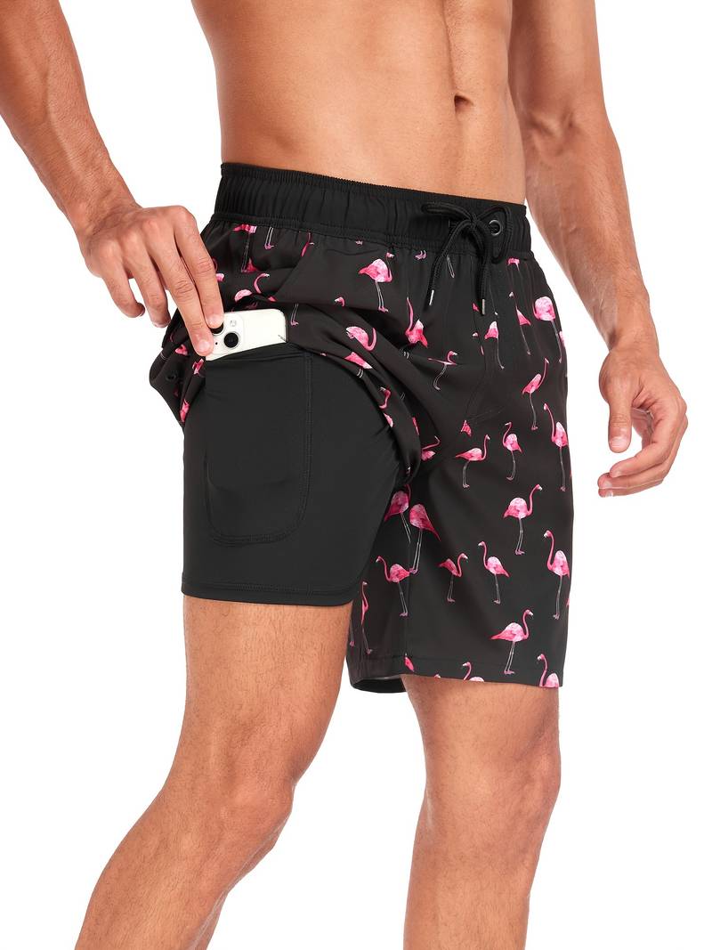Men's beach shorts quick-dry lightweight summer swim trunks