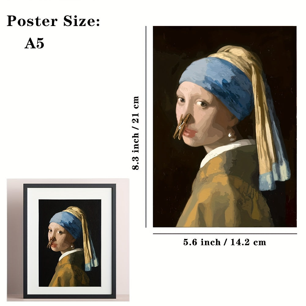 Funny bathroom wall poster, waterproof canvas, 15.7x11.4 inch