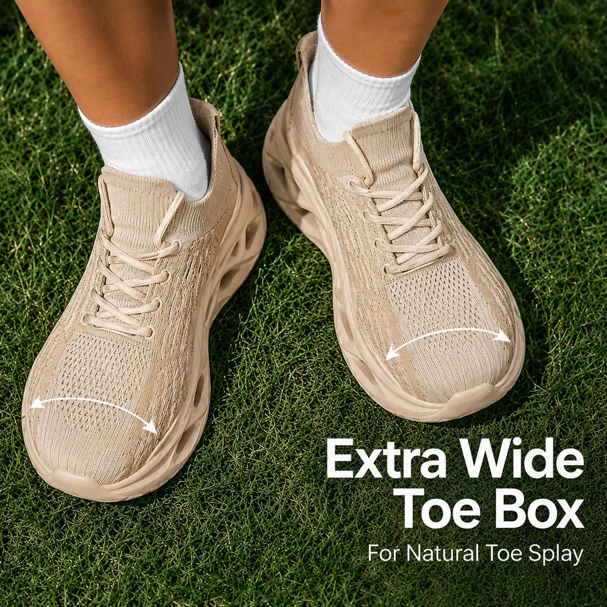 Walking sneakers wide toe box orthopedic flexible sole lace-up, available in 6 colours
