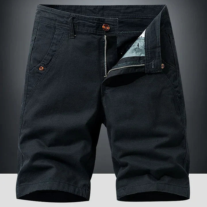 Men's chino shorts relaxed fit lightweight summer, available in gray, khaki, green, blue and black