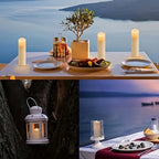 LED flameless candles ivory set of 12 with remote control and timer, waterproof