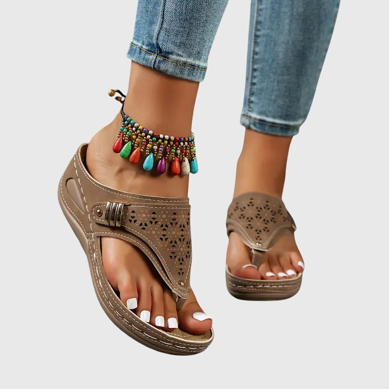 Orthopedic Sandals Women Wedge Sole Arch Support Slip On Comfort