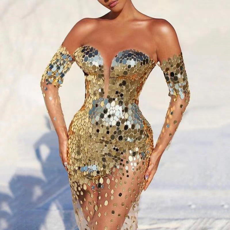 Sequin Dress Women | Polished Elegant Fairy Banquet Temperament Dress