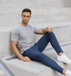 Men stretch dress pants slim fit in multiple colours