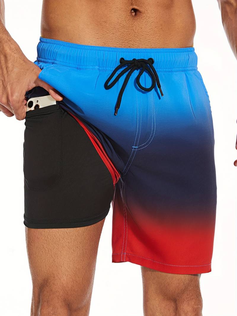 Men's beach shorts quick-dry lightweight summer swim trunks