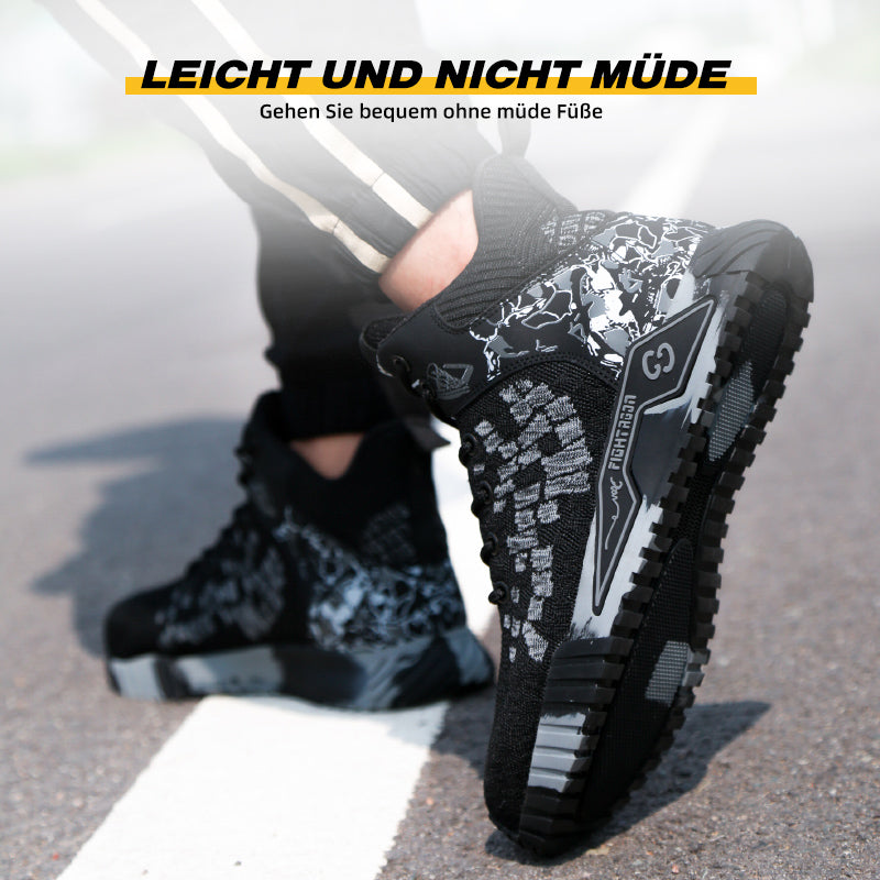 Safety shoes with steel toe and anti-puncture Kevlar sole, ankle protection, EN ISO 20345