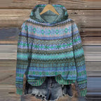 Women cotton blend casual hoodie with ribbed cuffs relaxed fit