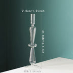 Glass candlestick set minimalist lacquered table decor for romantic dinner