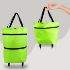 2-in-1 convertible shopping trolley bag with retractable wheels, foldable and lightweight