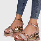 Orthopedic heeled sandals for women with adjustable strap and arch support