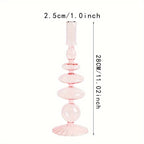 Glass candlestick set minimalist lacquered table decor for romantic dinner