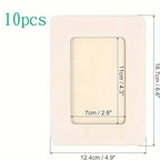 Wooden photo frames set of 10, 5-inch light beige DIY tabletop display frames
