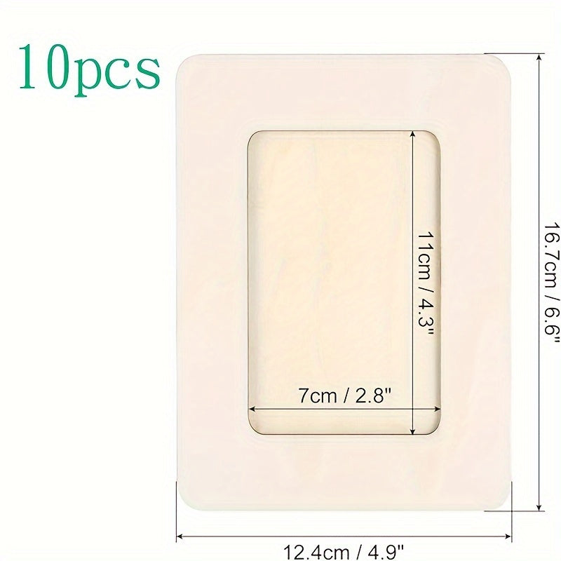 Wooden photo frames set of 10, 5-inch light beige DIY tabletop display frames
