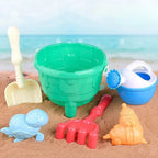 Beach sand toy set for kids, colorful plastic outdoor play pieces