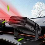 Car heater 12V portable 360° rotating defroster and fan, black