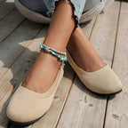 Women breathable knit non-slip sneakers lightweight slip-on casual shoes