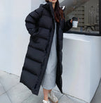 Women waterproof windproof long winter jacket down filled cold weather coat