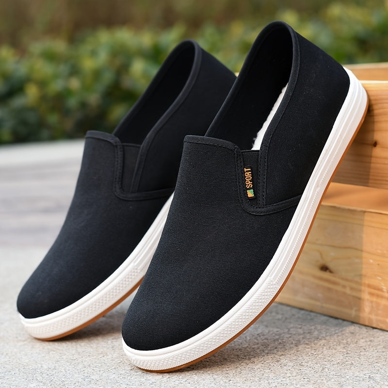 Men slip-on loafers with elastic side band and antislip sole