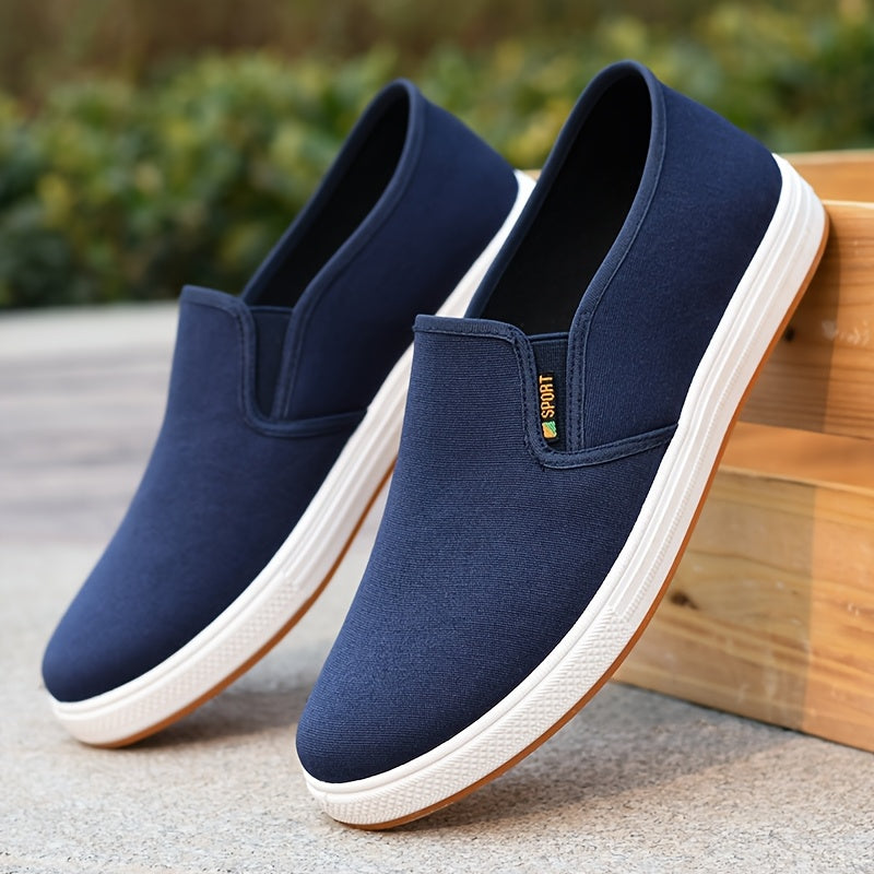 Men slip-on loafers with elastic side band and antislip sole