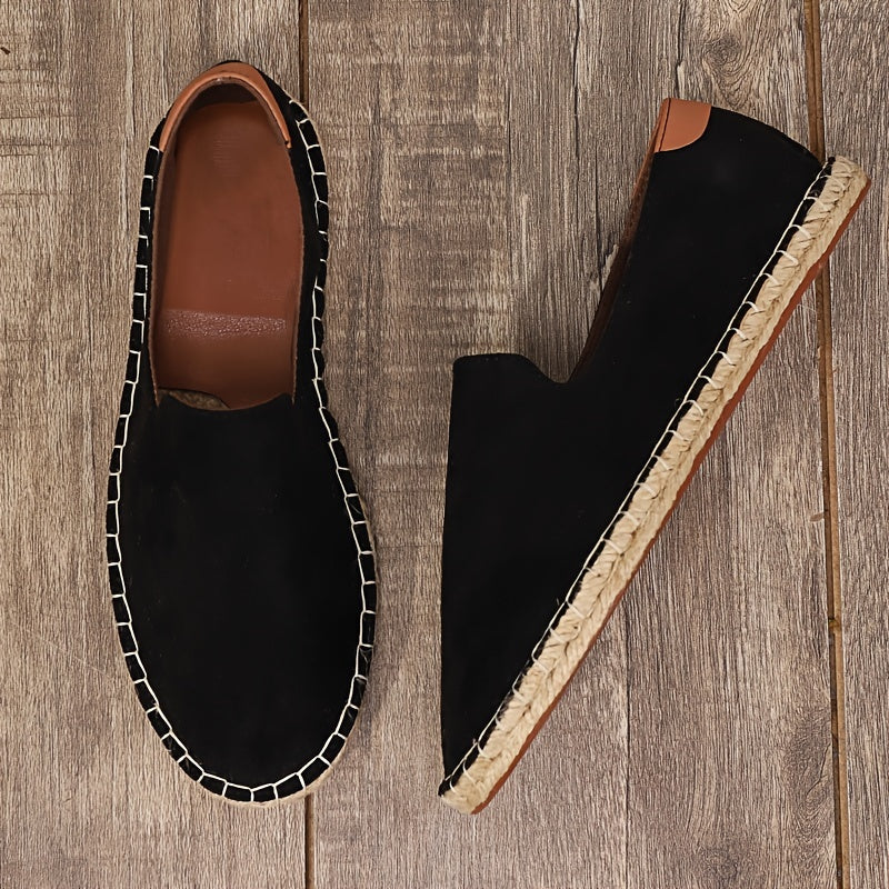 Men's slip-on espadrilles lightweight casual summer shoes in blue, grey and black