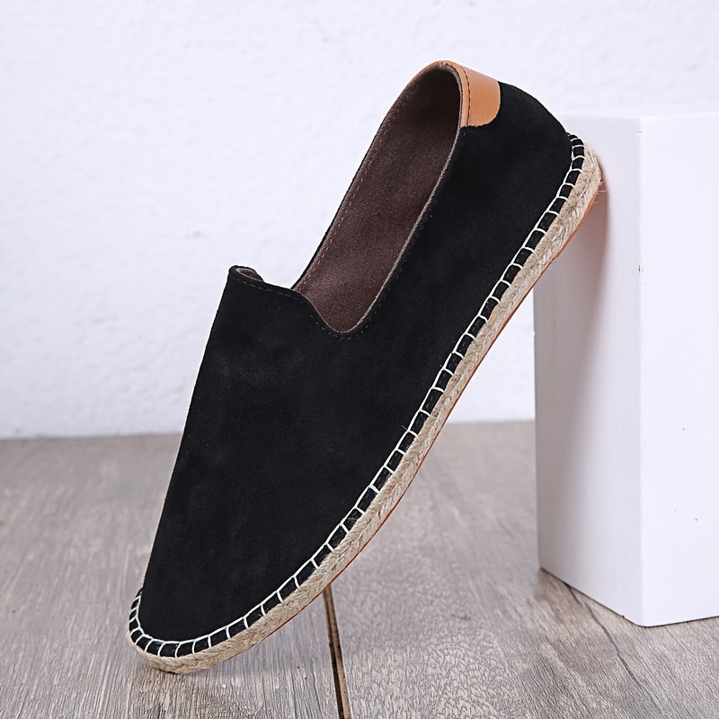 Men's slip-on espadrilles lightweight casual summer shoes in blue, grey and black