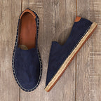 Men's slip-on espadrilles lightweight casual summer shoes in blue, grey and black