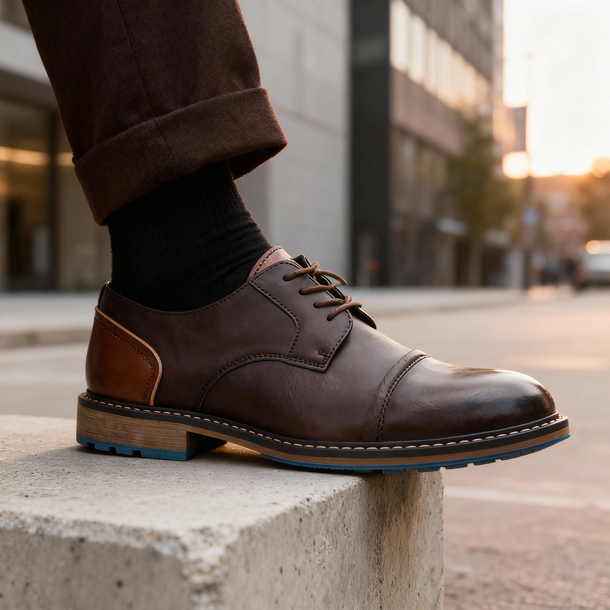 Men's Leather Loafers | Derby Oxford Shoes, Welt Stitched