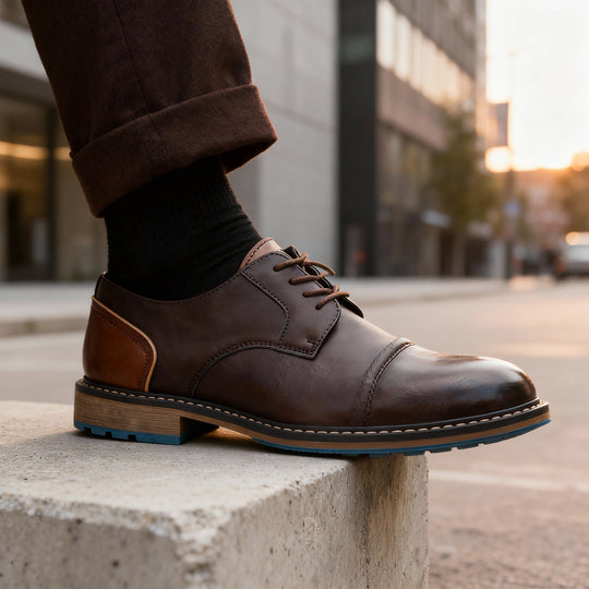 Men's Leather Loafers | Derby Oxford Shoes, Welt Stitched