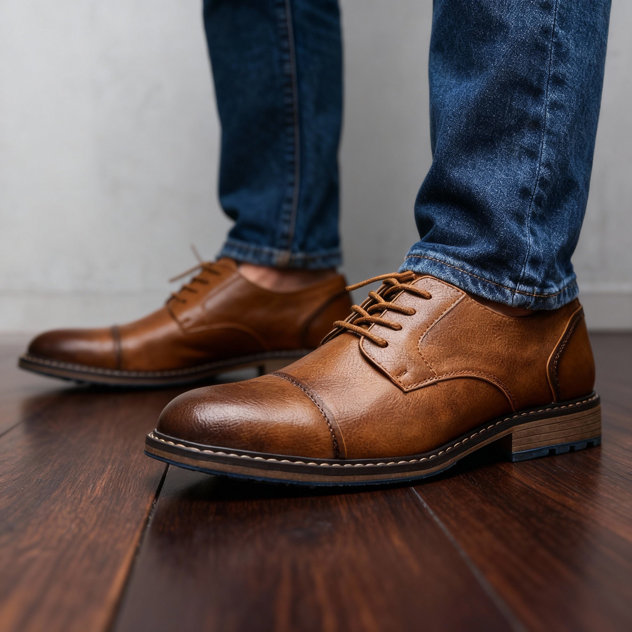 Men's Leather Loafers | Derby Oxford Shoes, Welt Stitched
