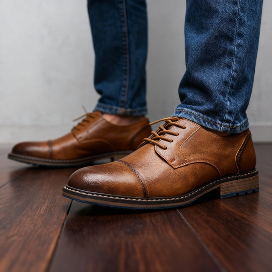 Men's Leather Loafers | Derby Oxford Shoes, Welt Stitched