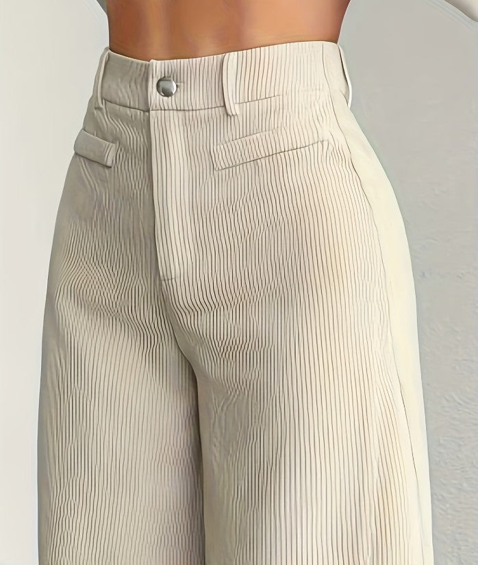 Women corduroy wide leg pants high waist relaxed fit