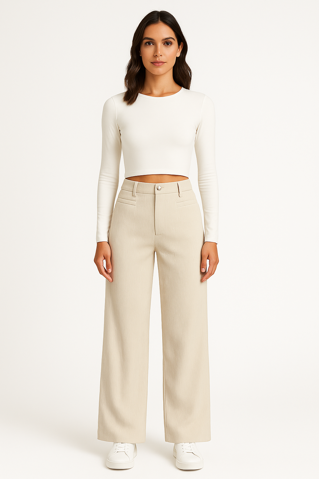 Women corduroy wide leg pants high waist relaxed fit